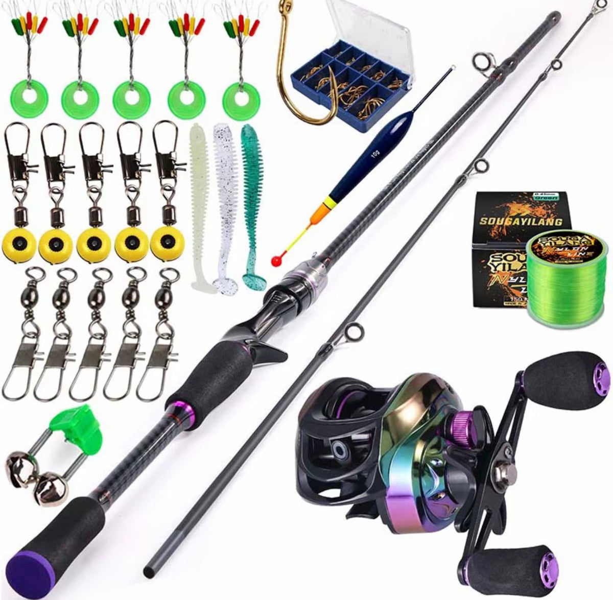 Kit Vara + Carretilha Baitcasting 1,8m – Completo 7.2:1