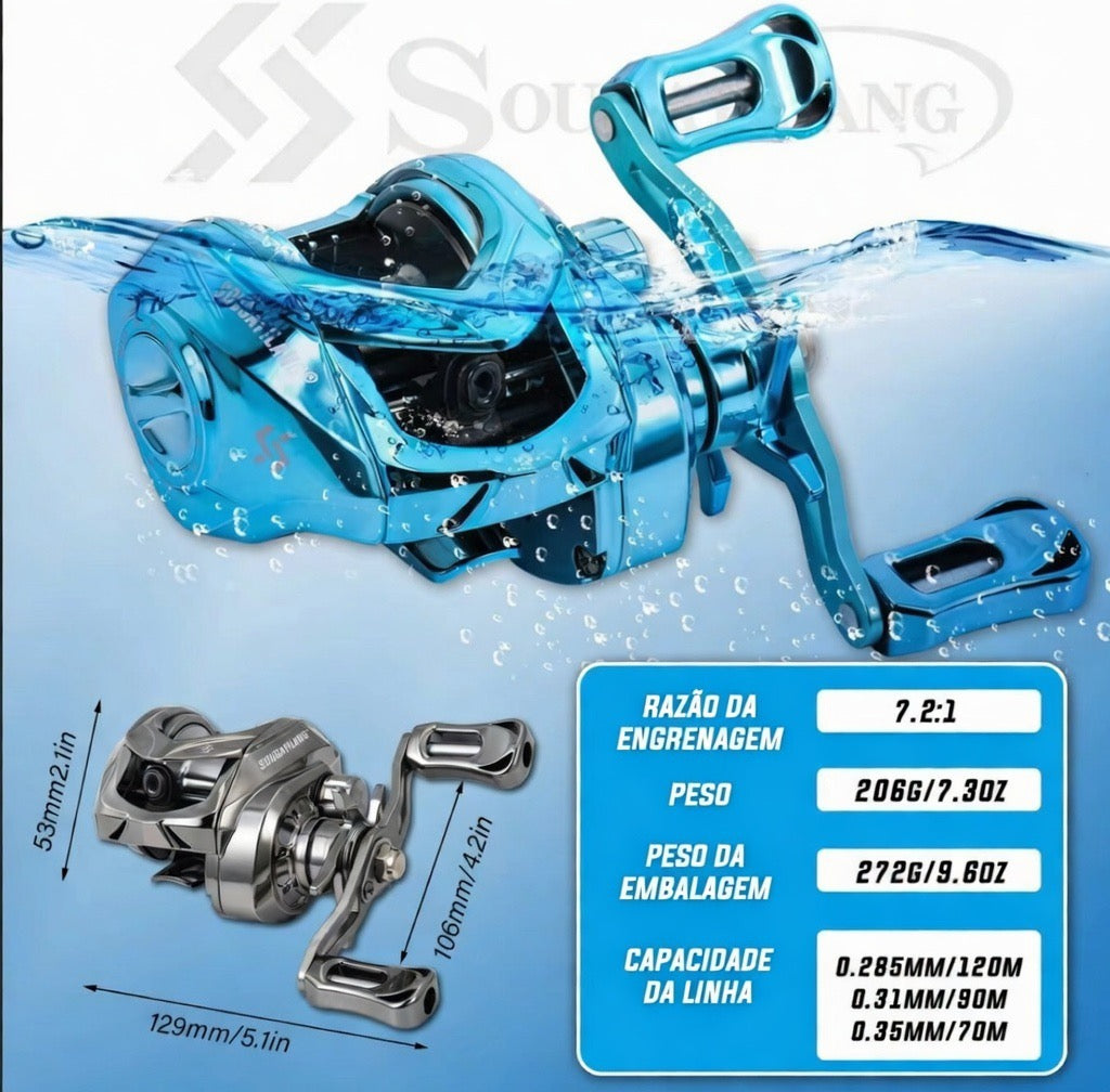 Carretilha Sougayilang 7.2:1 Premium – Super Leve com Drag 10kg