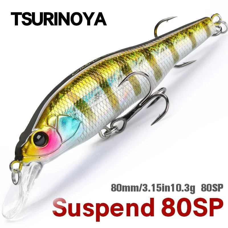 Isca Artificial Pequena de Meia Água Tsurinoya Sabre Jerkbait com Flutuação Neutra