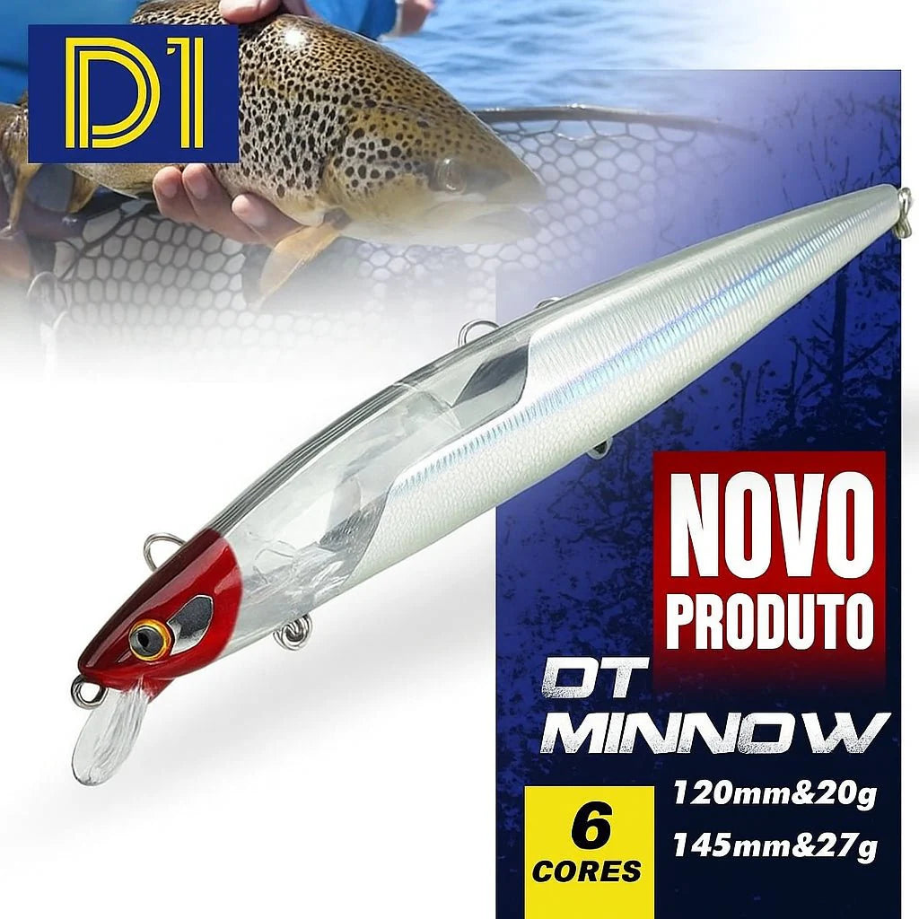 Isca Artificial Grande de Meia Água Silent Assassin Floating Minnow D1